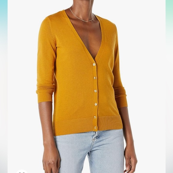 Merona Sweaters - Mustard Yellow Button Up Yellow Cardigan